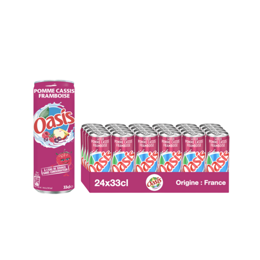 Oasis Pomme Cassis Framboise 33cl - Pack de 24 Canettes